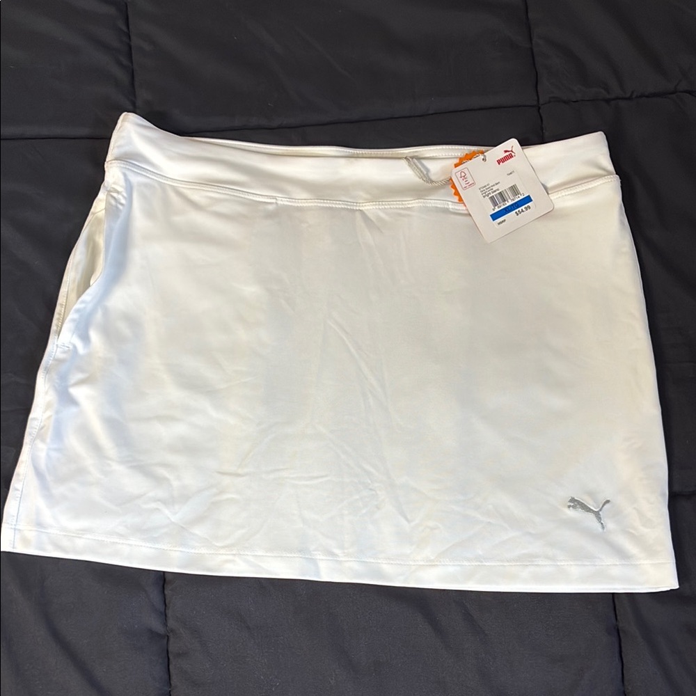 New Puma White Skort w Removable Shorts, Sleek Lightweight Design; Sz: Girls XL